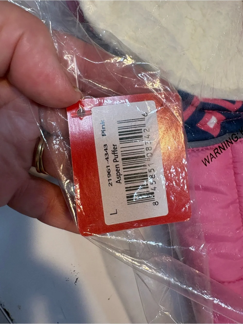 The Worthy Dog  Sherpa Fleece lined Pink Puffer jacket coat large